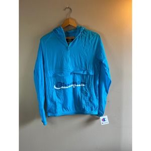 Champion Half Zip‎ Lightweight Hooded Windbreaker Jacket - Mens Small